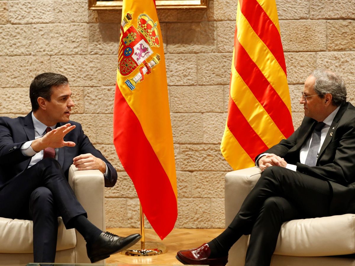 Foto: El presidente catalán, Quim Torra, y el presidente del Gobierno, Pedro Sánchez. (EFE)