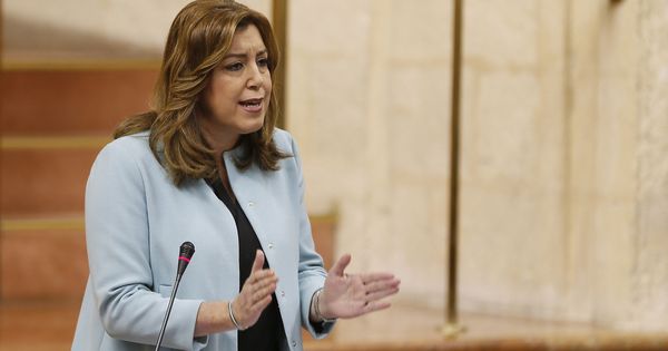 Foto: La presidenta de la Junta de Andalucía, Susana Díaz, el pasado 16 de febrero en el Parlamento autonómico. (EFE)