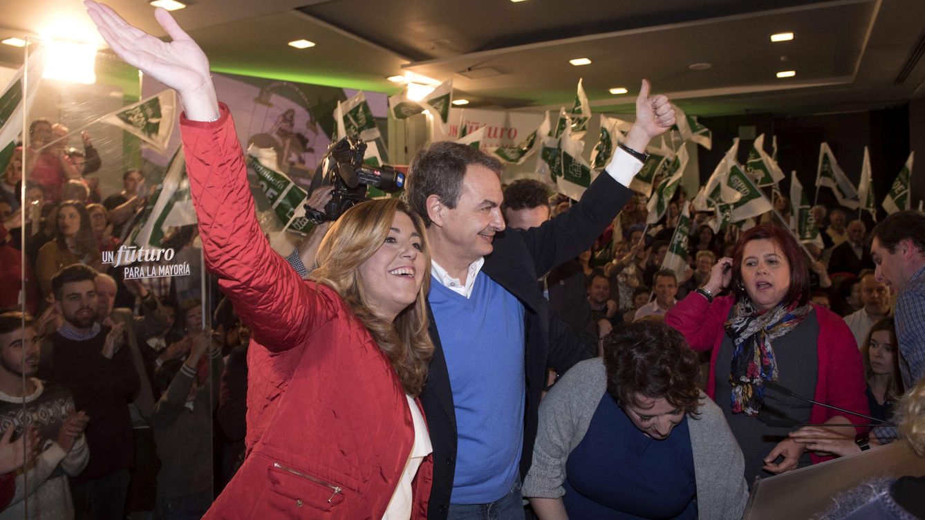 Foto: La presidenta de la Junta, Susana Díaz, y el expresidente del Gobierno José Luis Rodríguez Zapatero, este 9 de diciembre en Granada. (EFE)