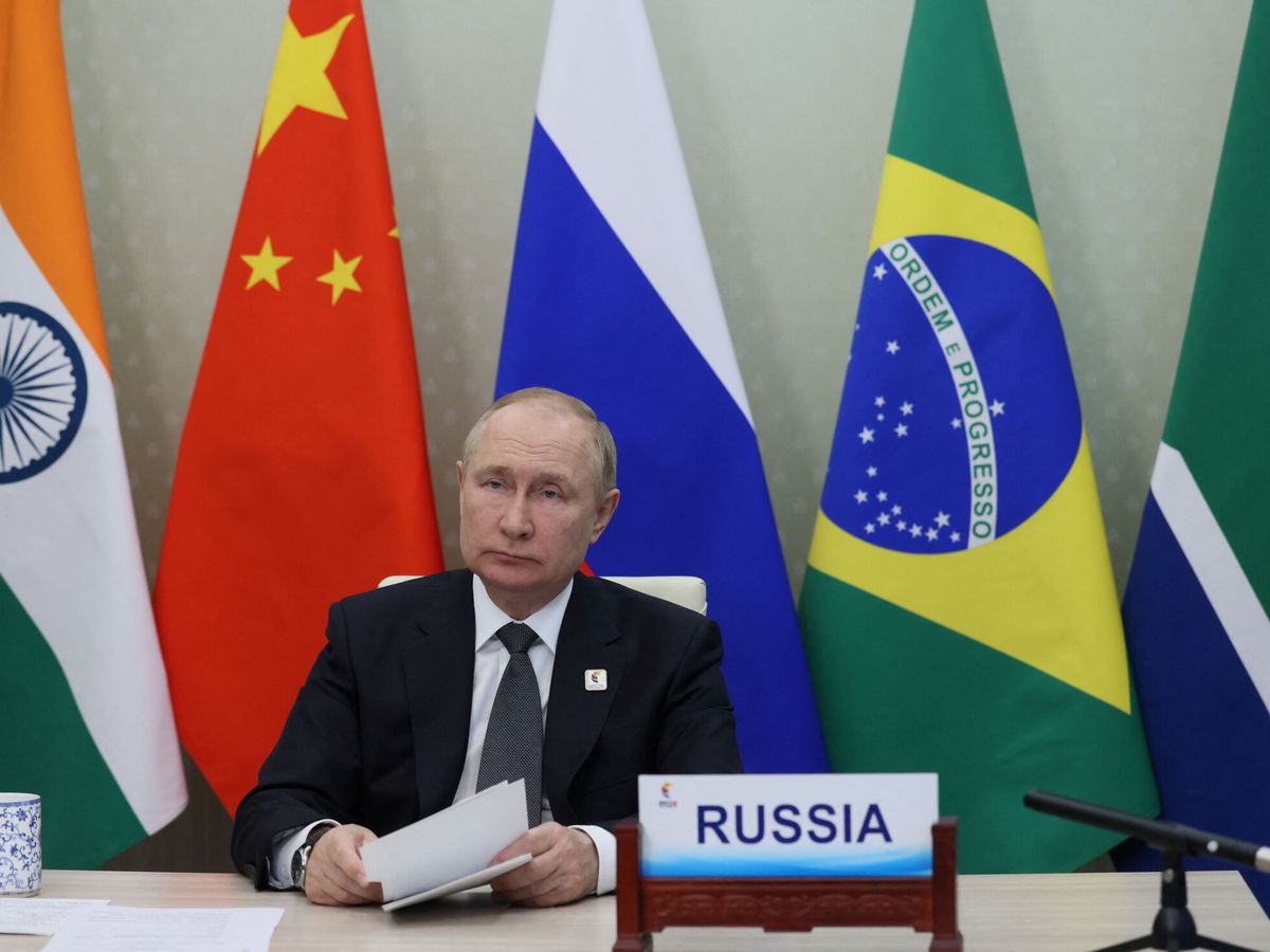 Foto: El presidente ruso, Vladímir Putin, durante la reunión virtual de los BRICS. (Reuters)