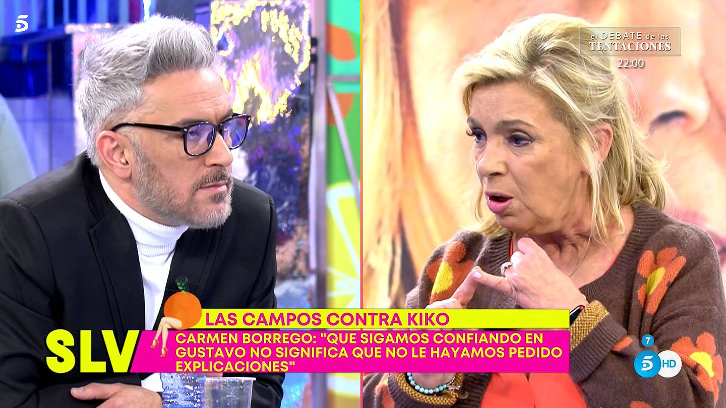Kiko Hernández y Carmen Borrego, en 'Sálvame'. (Telecinco)