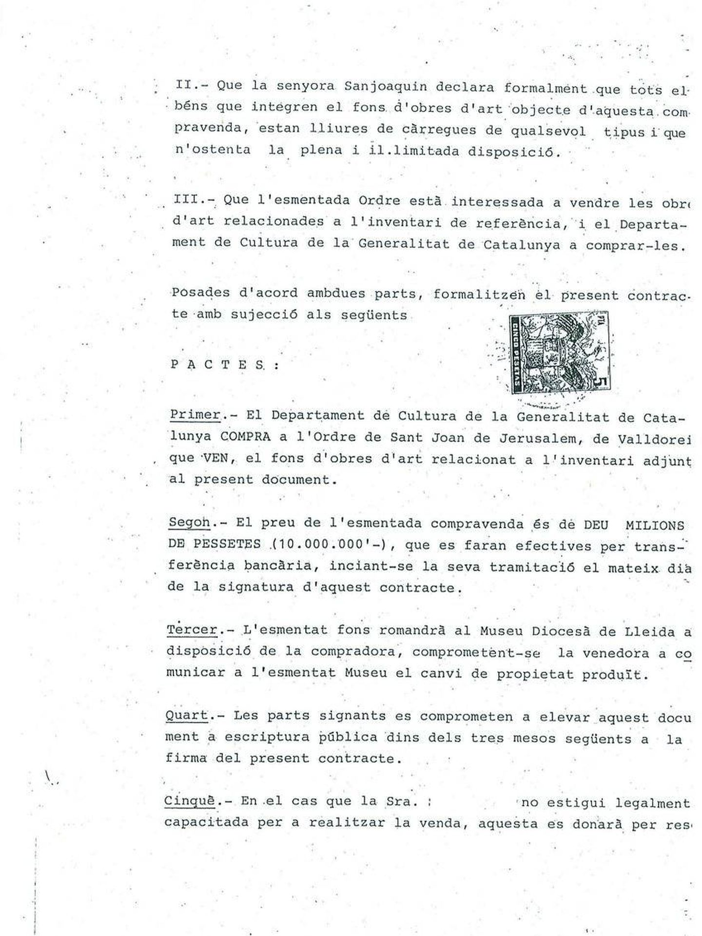 Documento de compra-venta de las obras de Sijena (2)