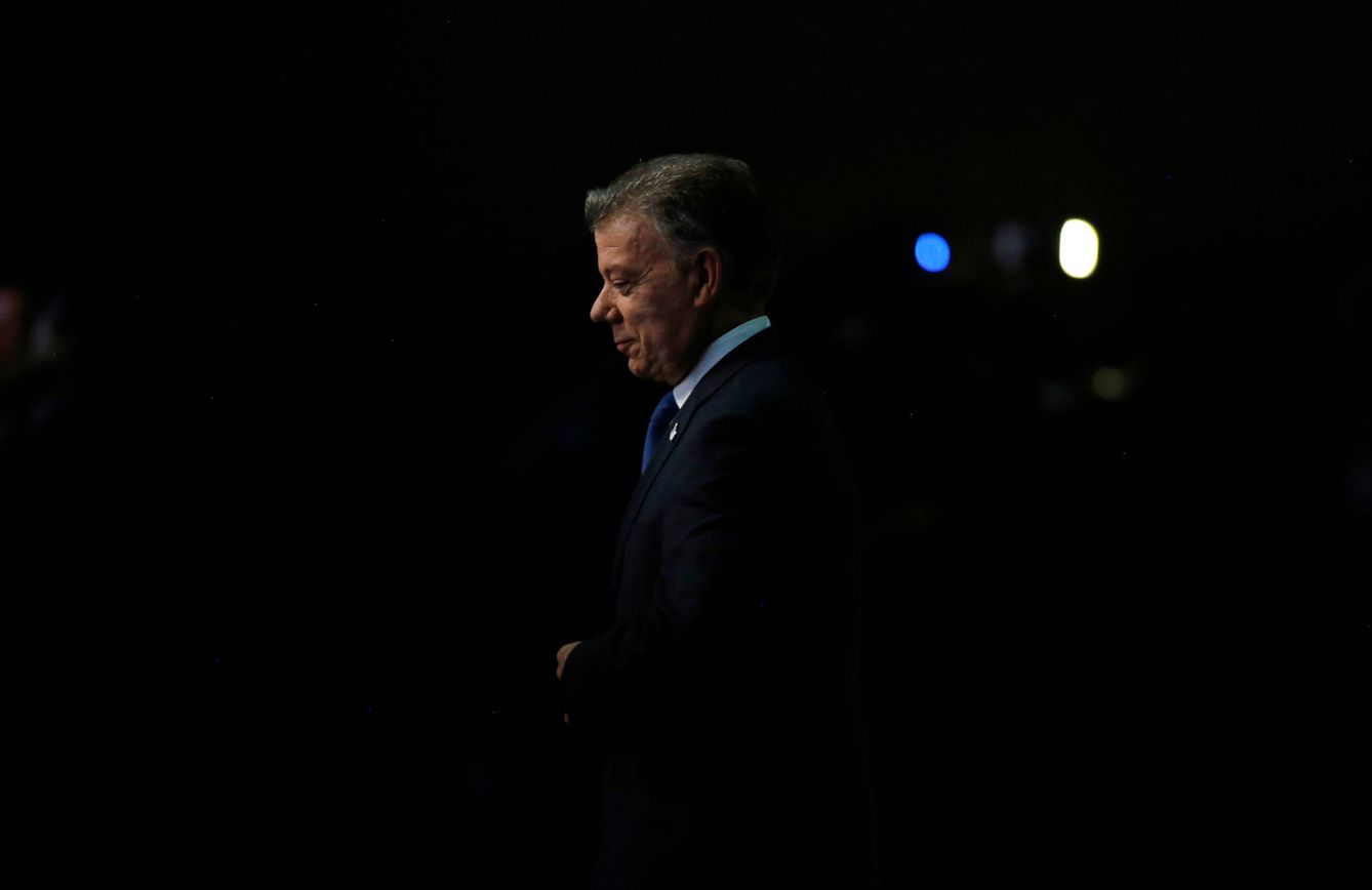 El presidente colombiano Juan Manuel Santos durante un evento en Bogotá. (Reuters).