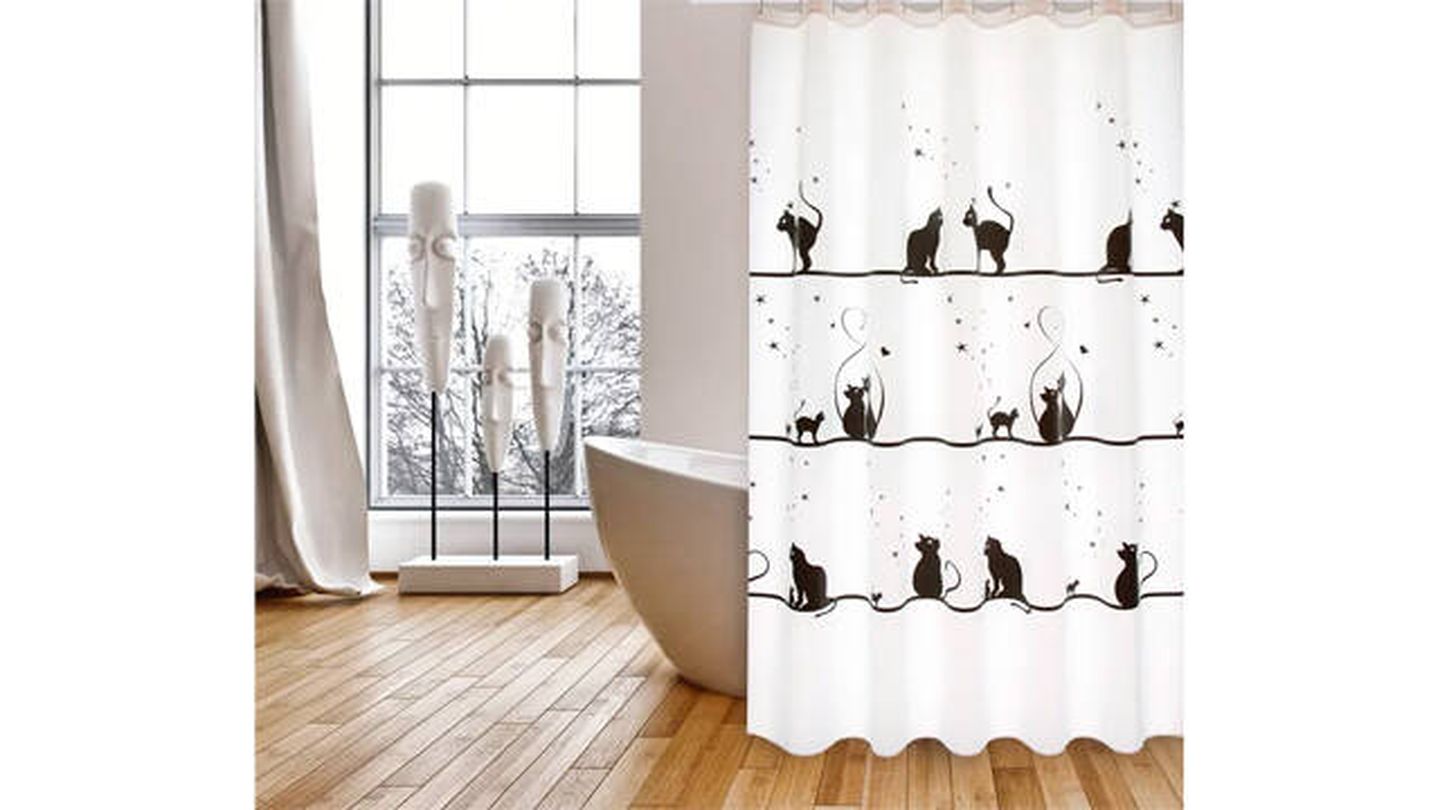 Cortina baño de gatitos de Leroy Merlin