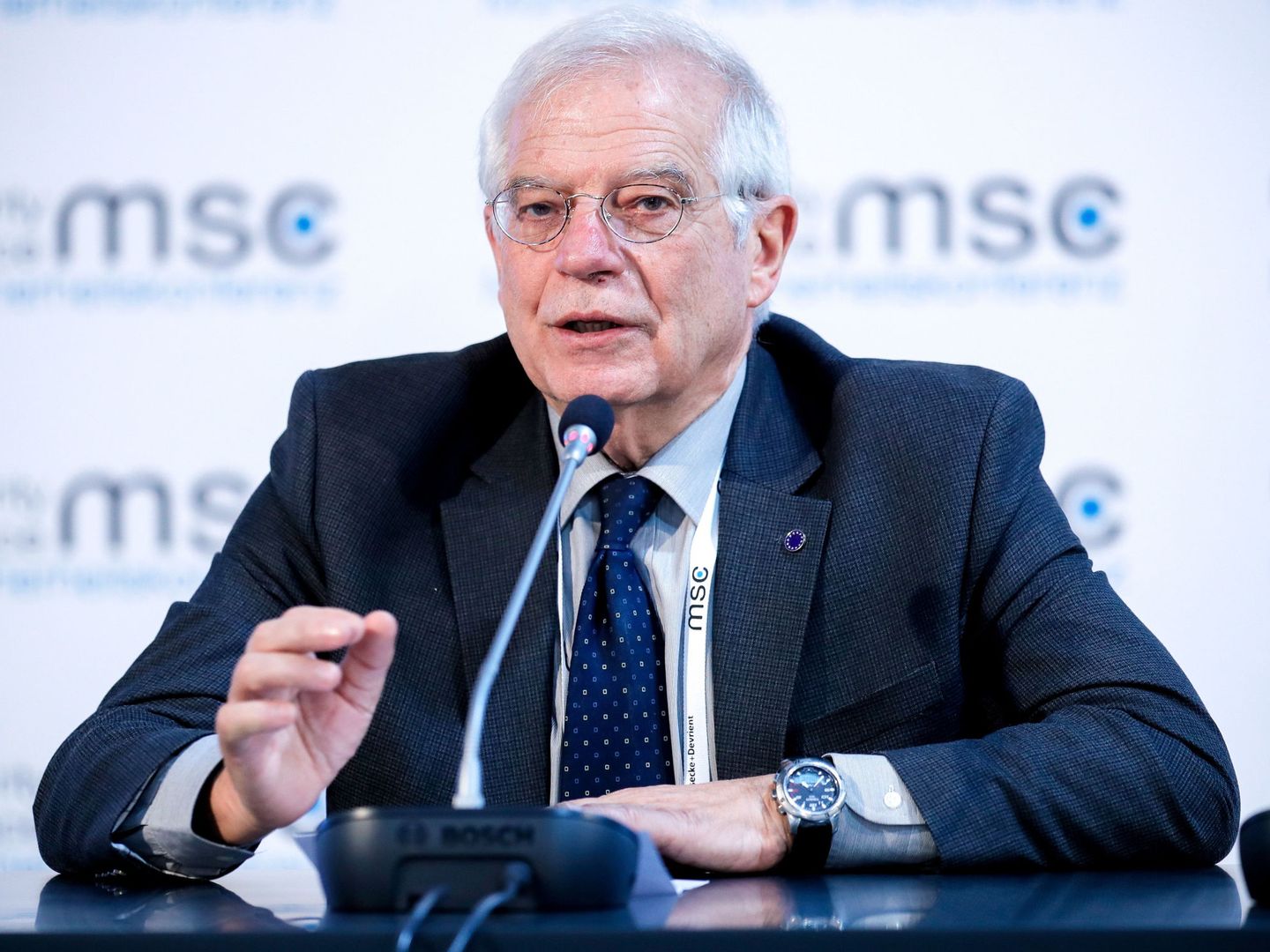 El ministro de Exteriores, Josep Borrell, el pasado 16 de febrero en Múnich. (EFE)