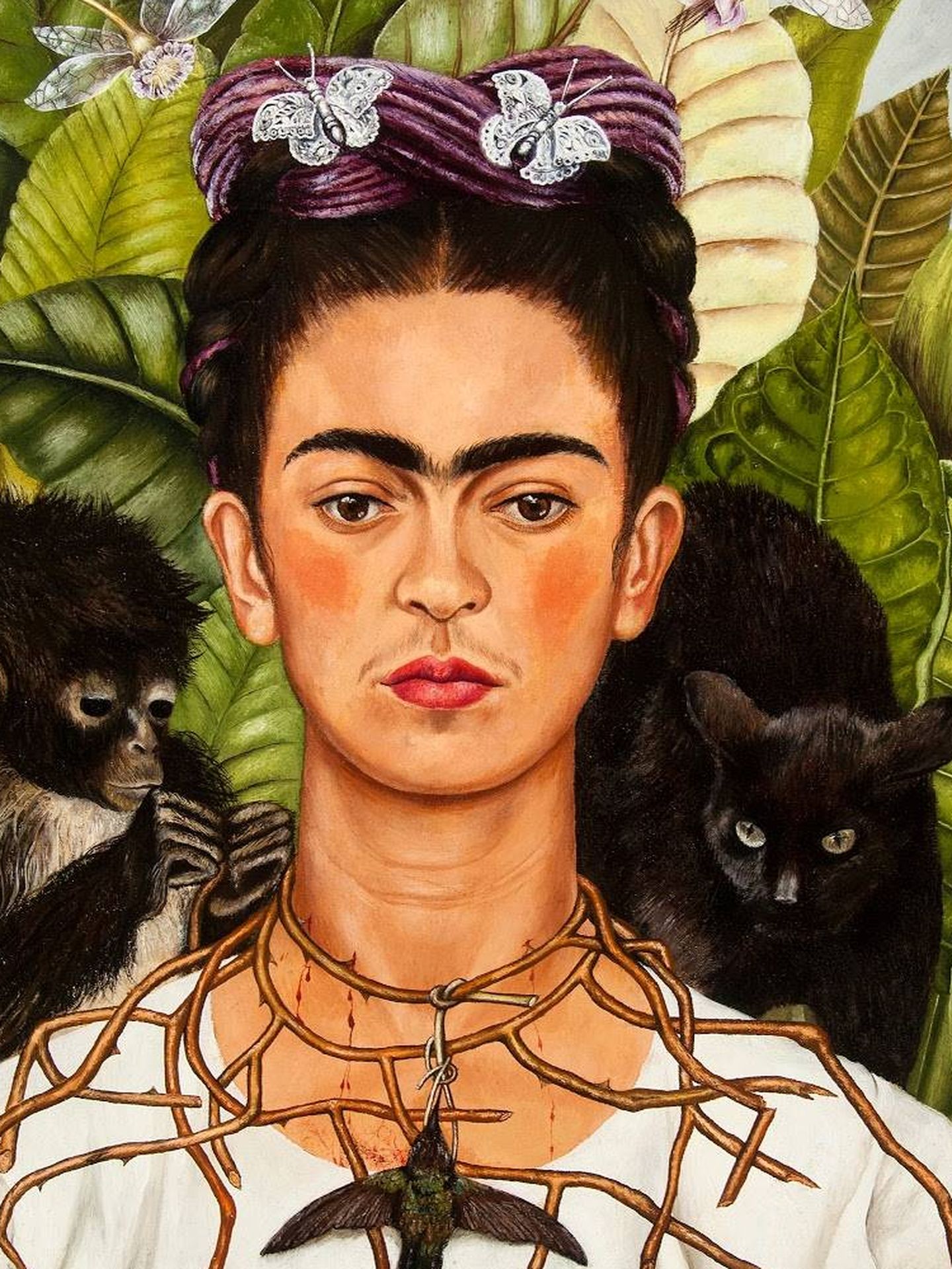 Autorretrato (con collar de espinas y colibrí). Frida Kahlo. 1940. Banco de México. Diego Rivera y Frida Kahlo Museums Trust