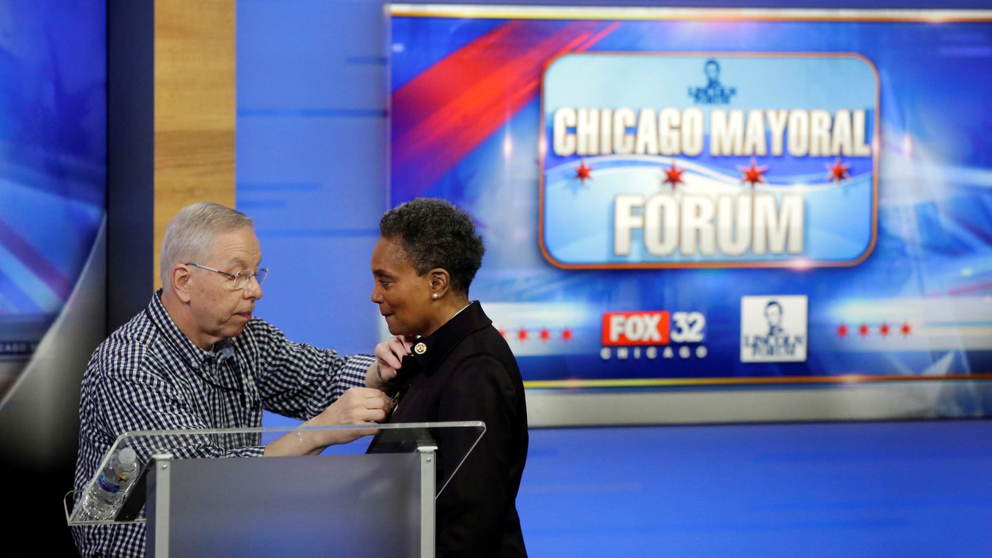 Lori Lightfoot, en un foro antes de las elecciones de Chicago (Reuters)