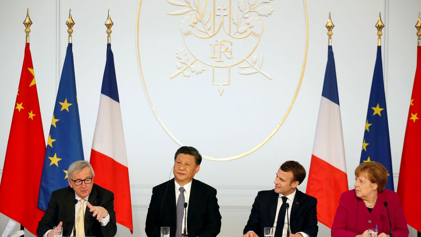 Rueda de prensa tras la cumbre de líderes europeos con China. (Reuters)