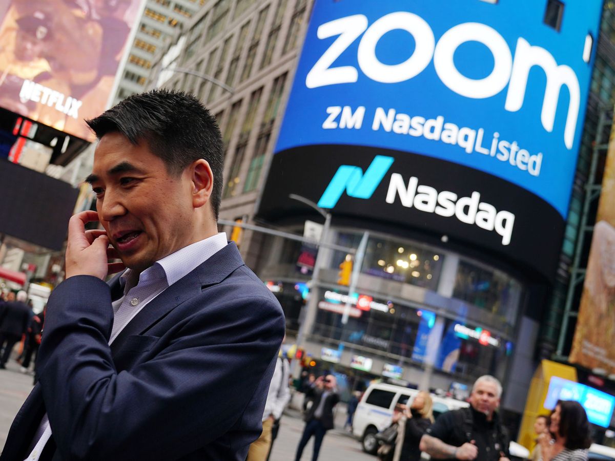 Foto: Eric Yuan, CEO de Zoom, el día de su salida a bolsa en 2019.