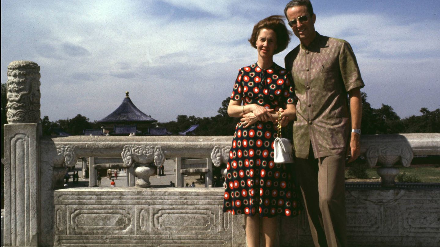 Los reyes Balduino y Fabiola de Bélgica, de viaje en China. (Getty)