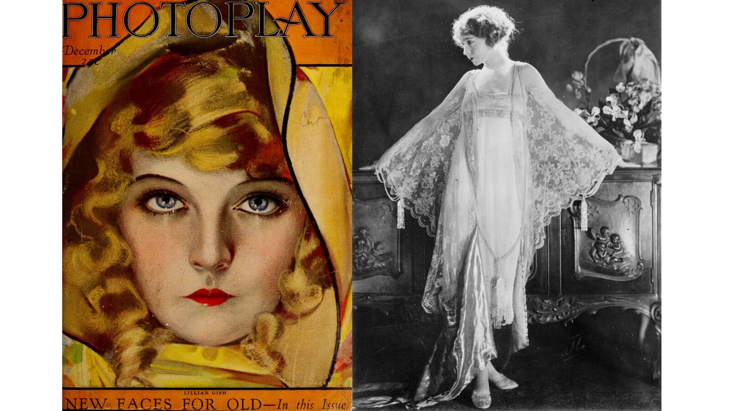 Portada de un número de la revista 'Photoplay' publicada en 1921, con imagen de Lillian Gish / La actriz en una imagen publicitaria de 1922. (Wikimedia)