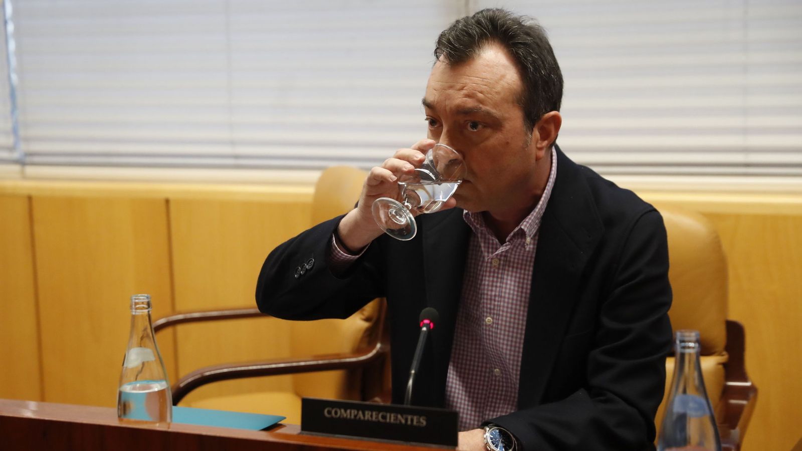 Foto: Manuel Cobo, uno de los supuestos espiados, durante su comparecencia en la Asamblea de Madrid en marzo de 2017. (EFE)