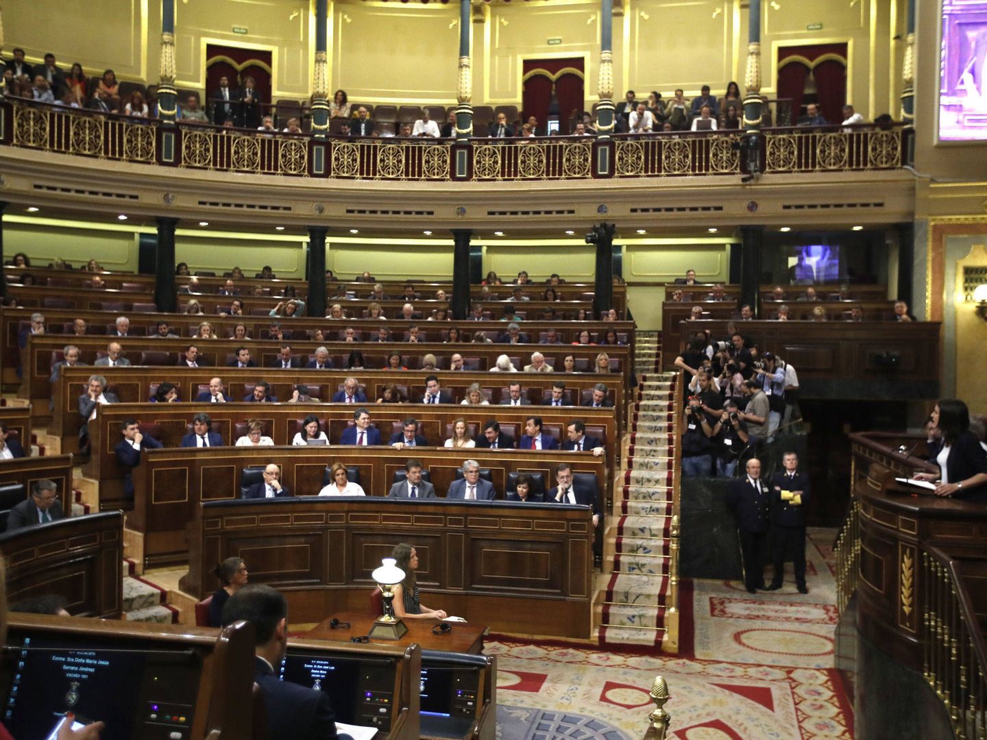 Imagen del Congreso durante la moción de censura de 2017. (EFE)