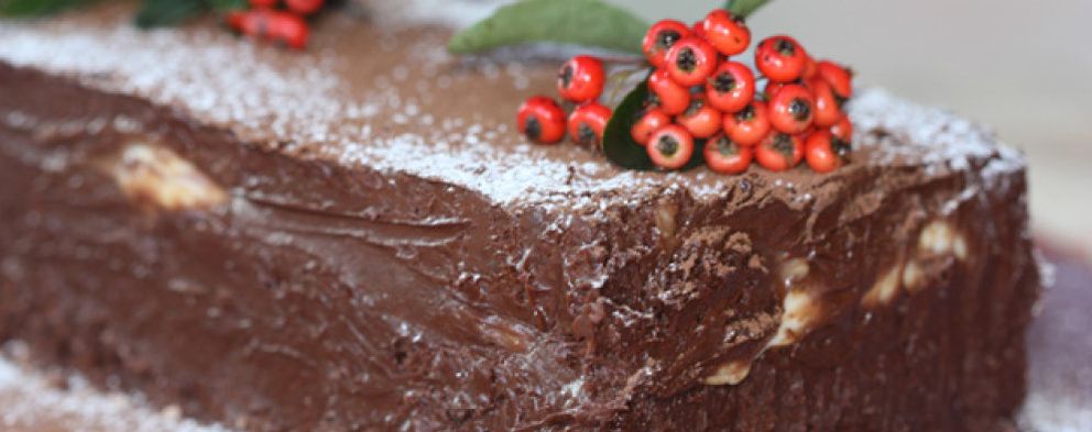 Foto: Un postre contundente: adoquín navideño de chocolate y crema de vainilla