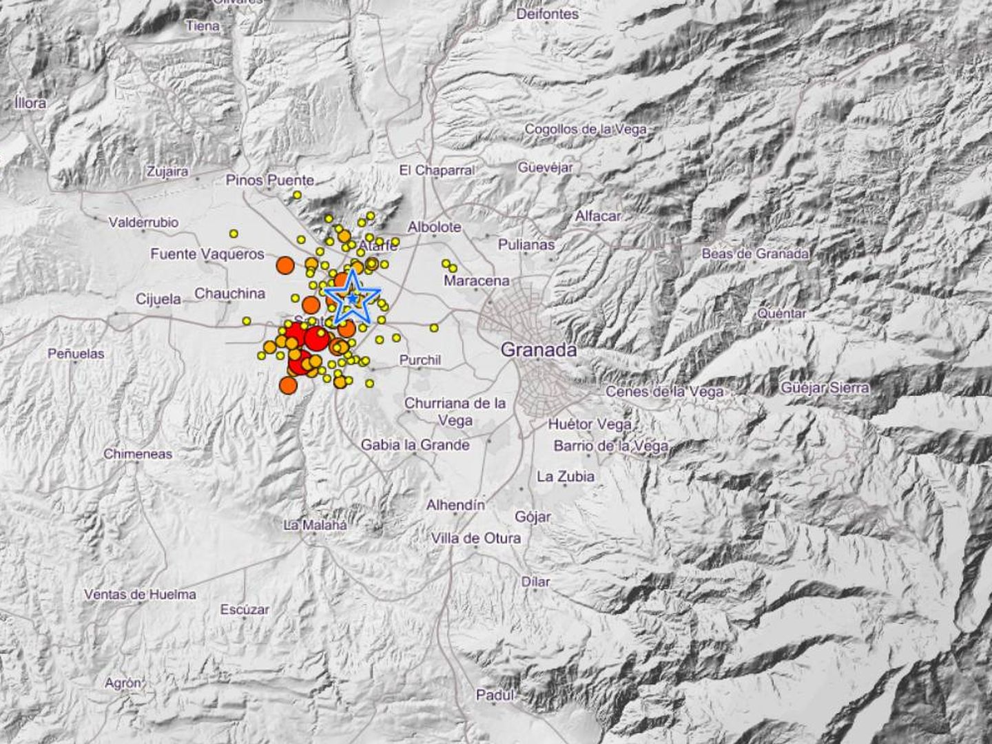Últimos terremotos producidos en la provincia de Granada. (IGN)
