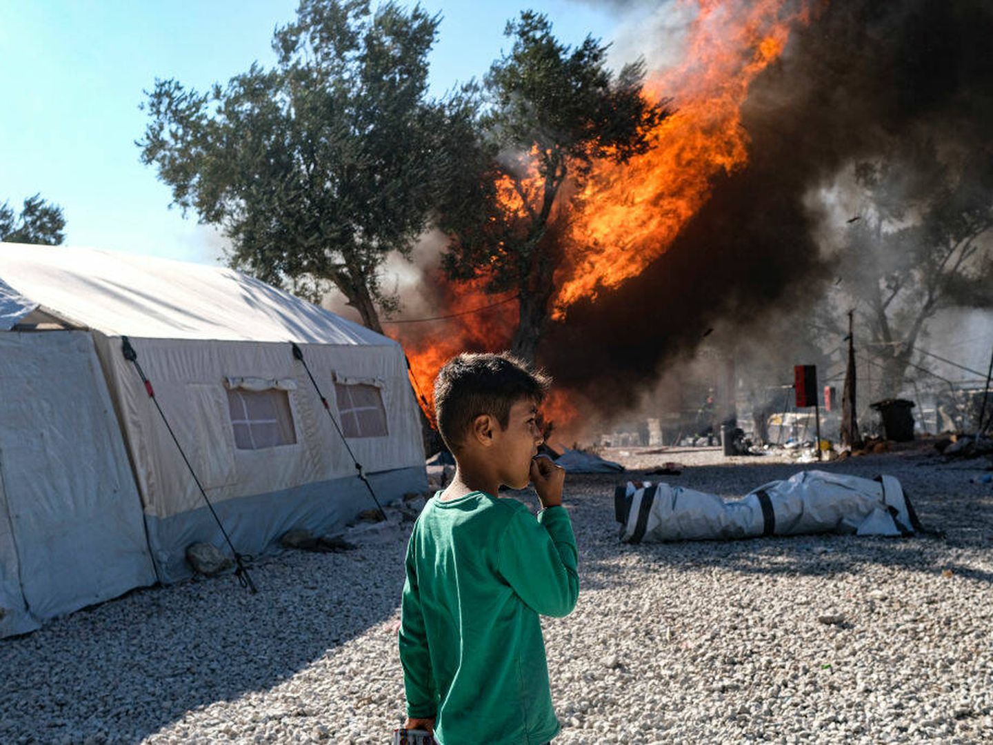 El incendio del campo de Moria. (Getty Images/Byron Smith)