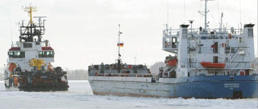 Foto: Medio centenar de barcos encallan en el Báltico por el hielo