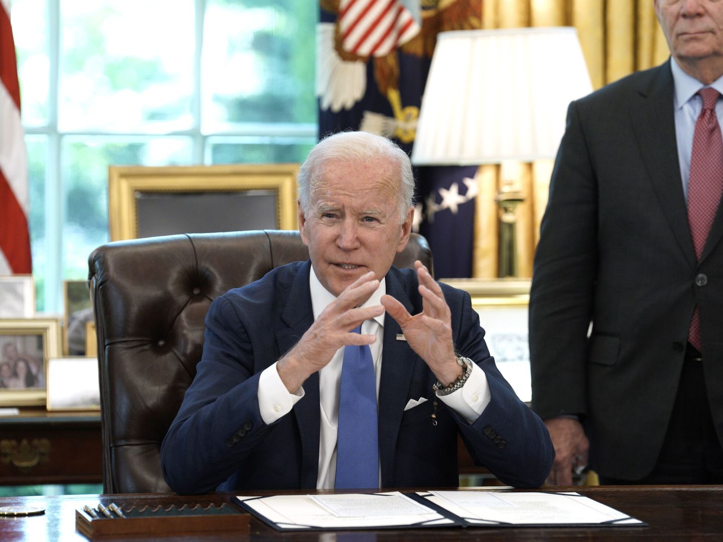 El presidente de Estados Unidos, Joe Biden. (EFE/Pool/EPA/Yuri Gripas)