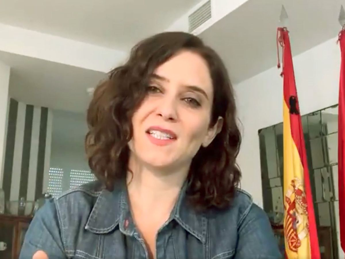 Foto: Captura de vídeo de la cuenta oficial de Twitter de la presidenta de la Comunidad de Madrid, Isabel Díaz Ayuso. (EFE)