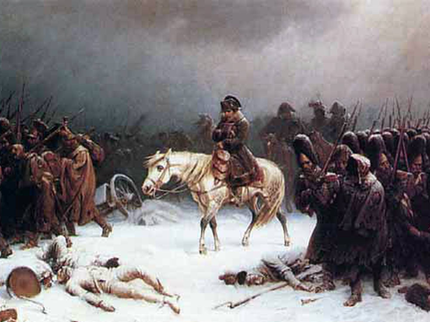 'La retirada de Napoleón de Rusia', óleo sobre lienzo realizado por Adolph Northen.