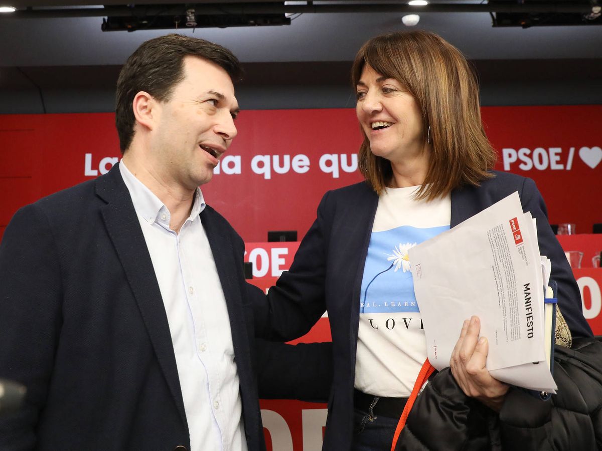 Foto: Gonzalo Caballero e Idoia Mendia, líderes del PSdeG y PSE y candidatos el 5-A, el pasado 15 de febrero en el comité federal del PSOE. (Inma Mesa | PSOE)