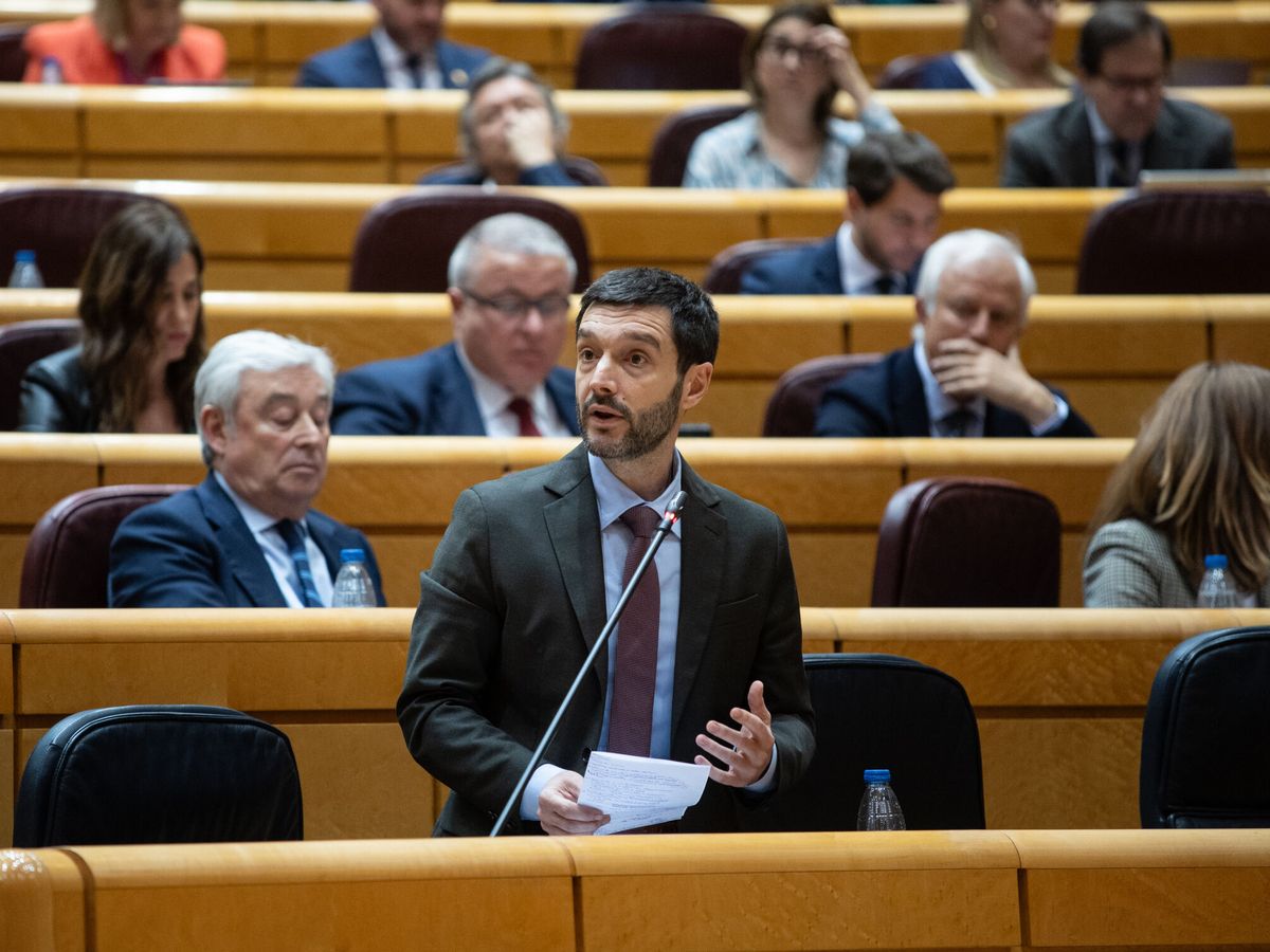 Foto: El ministro de Derechos Sociales, Consumo y Agenda 2030, Pablo Bustinduy, durante una sesión en el Senado. (Europa Press/Alejandro Martínez Vélez) 