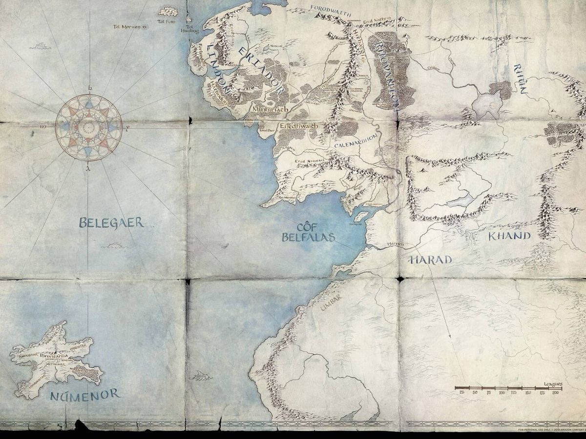 Foto: Un mapa de la Tierra Media en la Segunda Edad publicado por la plataforma. (Prime Video)