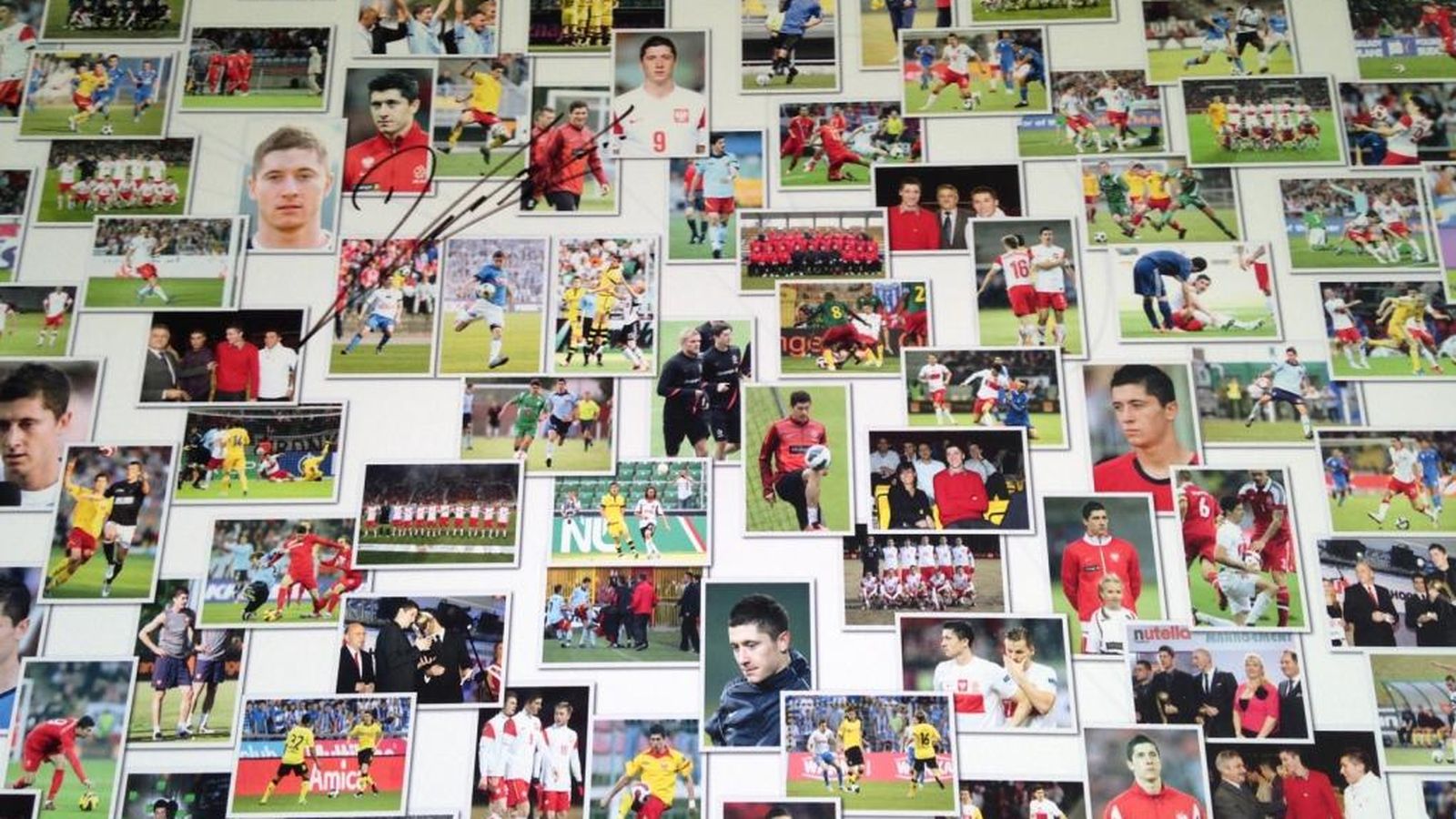 Foto: Mural con imágenes de Lewandowski en su primer club (FOTOS: David Ruiz).