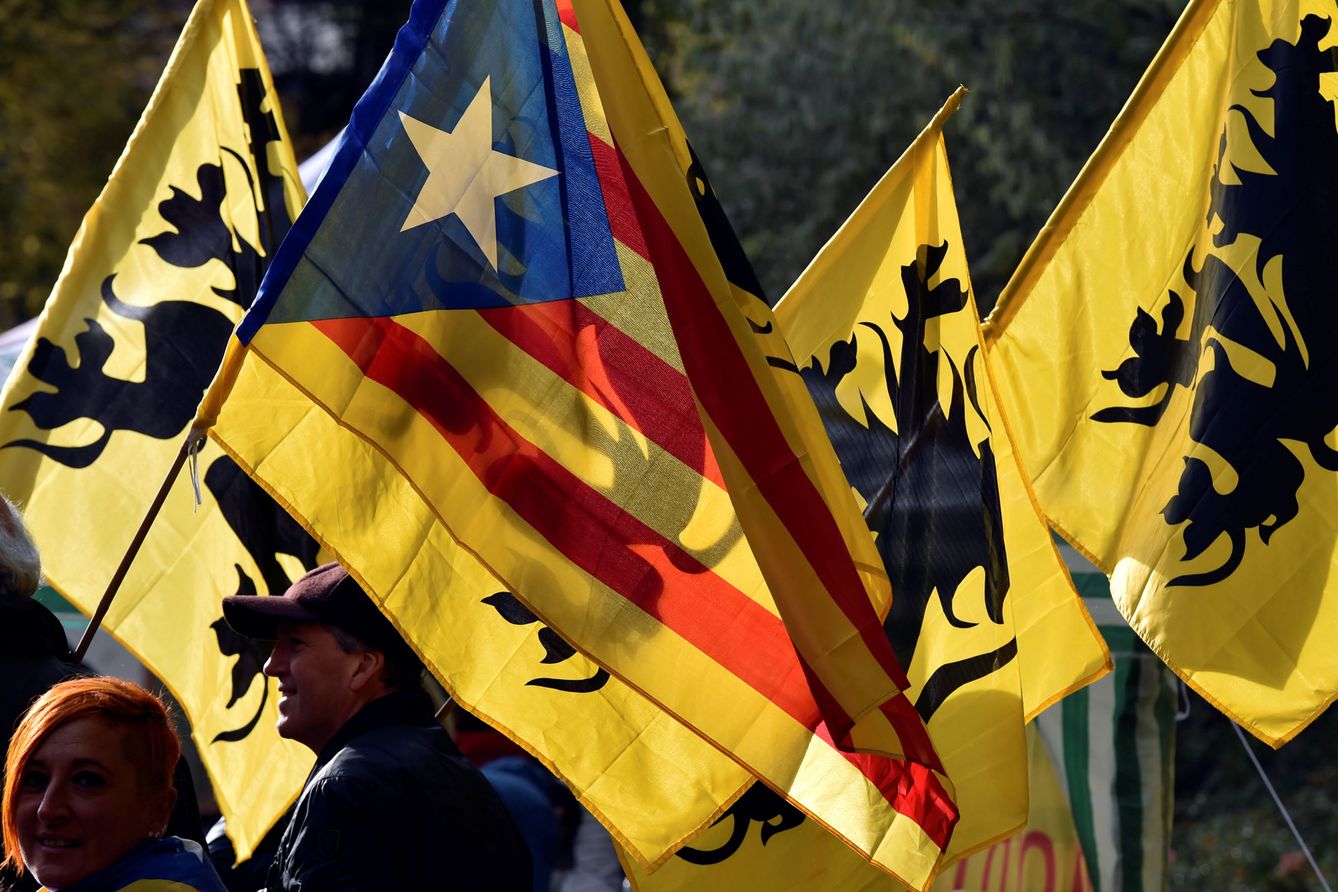 Manifestación a favor de Puigdemont y la causa independentista en Bruselas. (Reuters)
