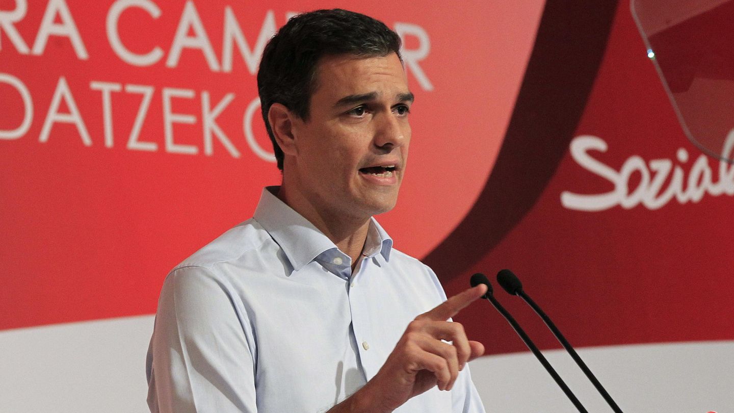 Pedro Sánchez en el congreso extraordinario del PSE. (Efe)