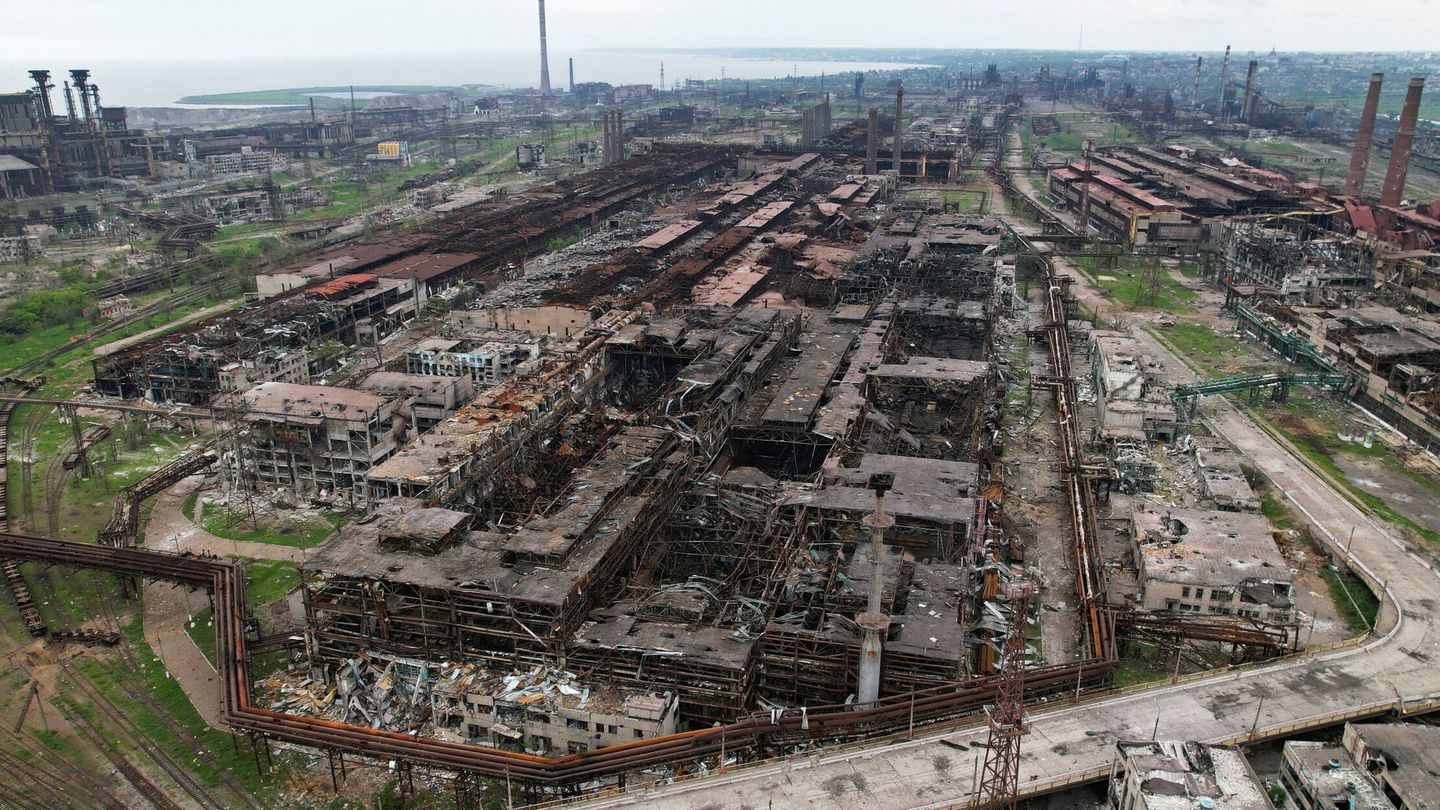 La planta de Azovstal, a vista de dron. (Reuters/Pavel Klimov)