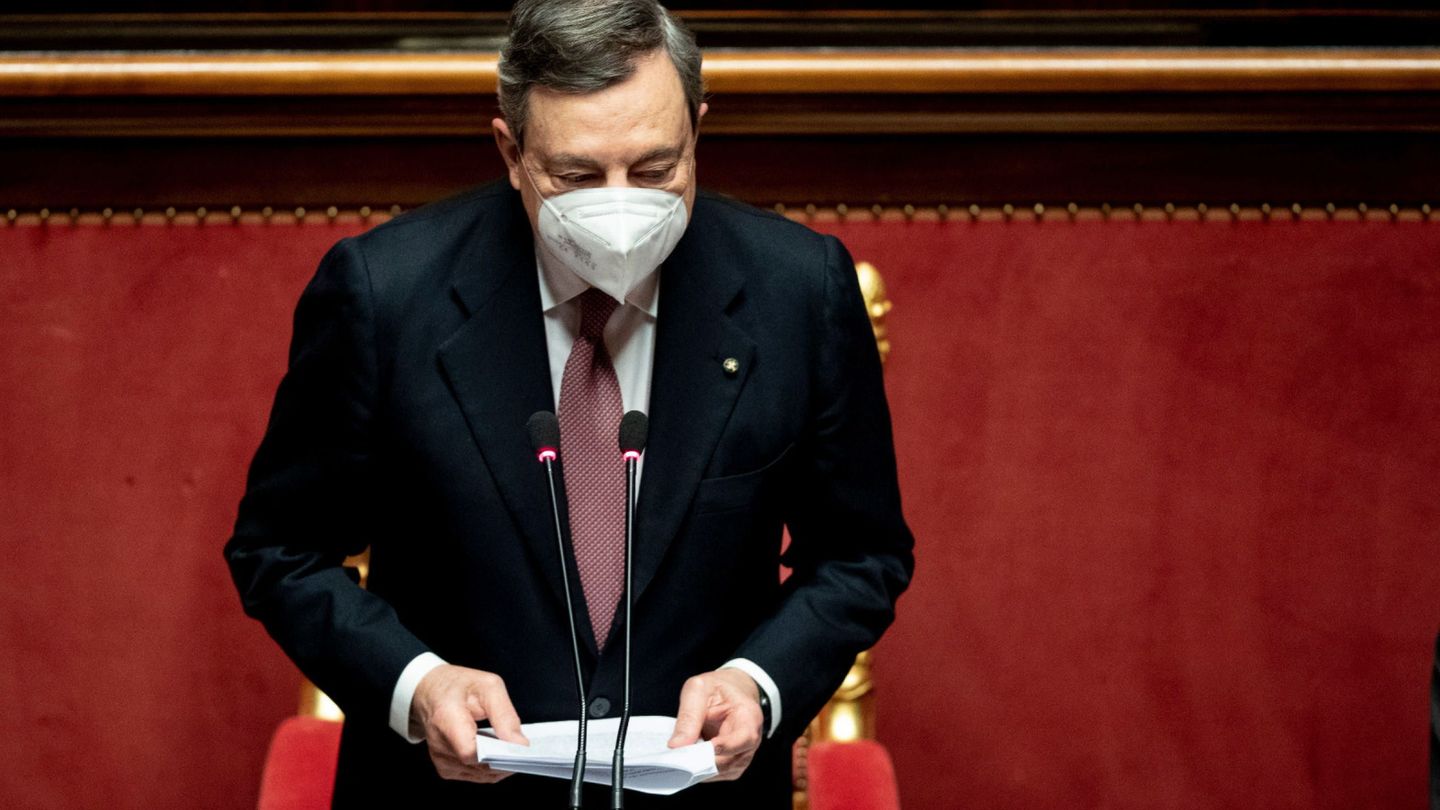Draghi durante su discurso inaugural como primer ministro italiano. (Reuters)