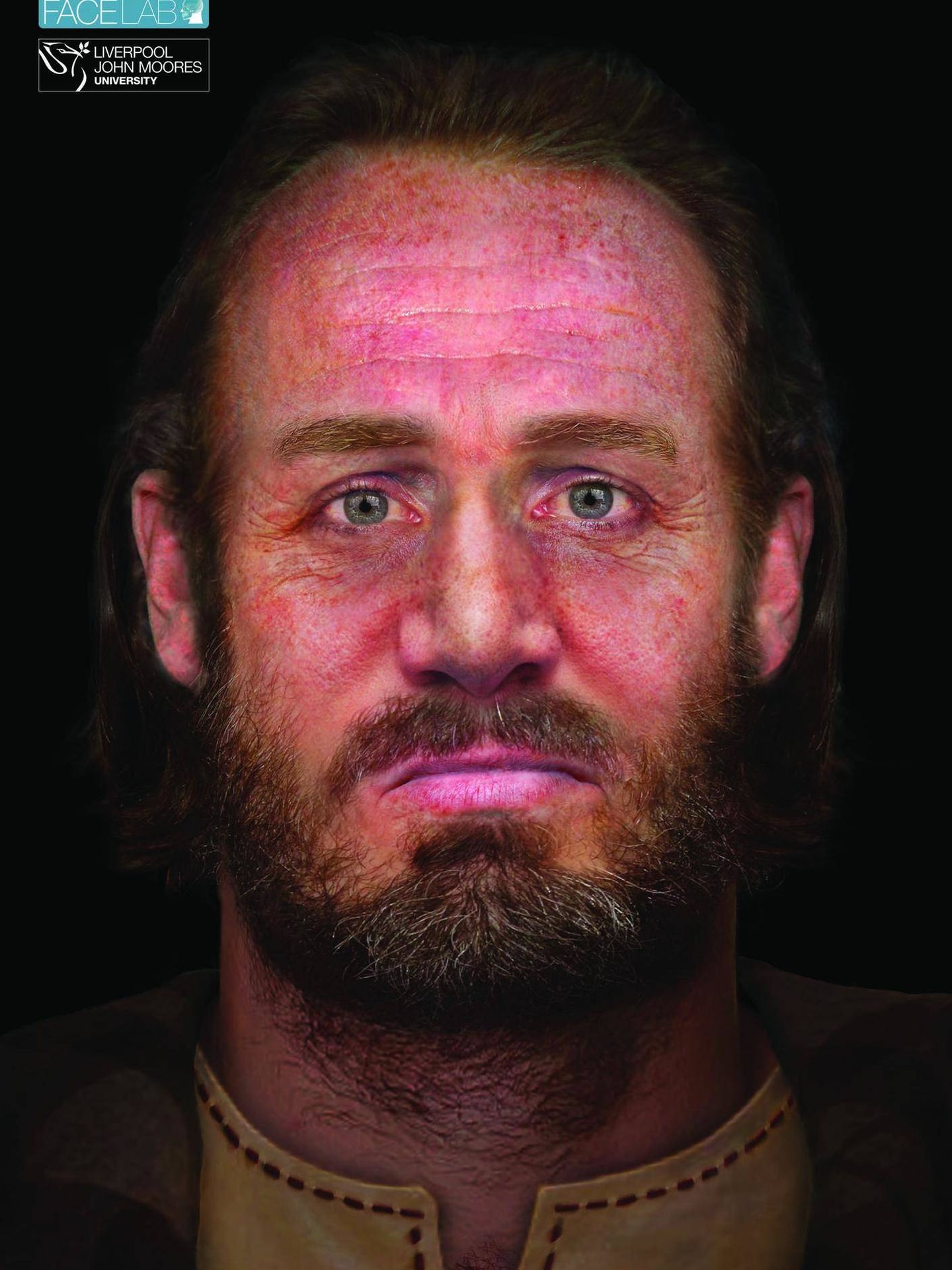 Reconstrucción de la cara del guerrero. (Facelab / Universidad John Moores de Liverpool)