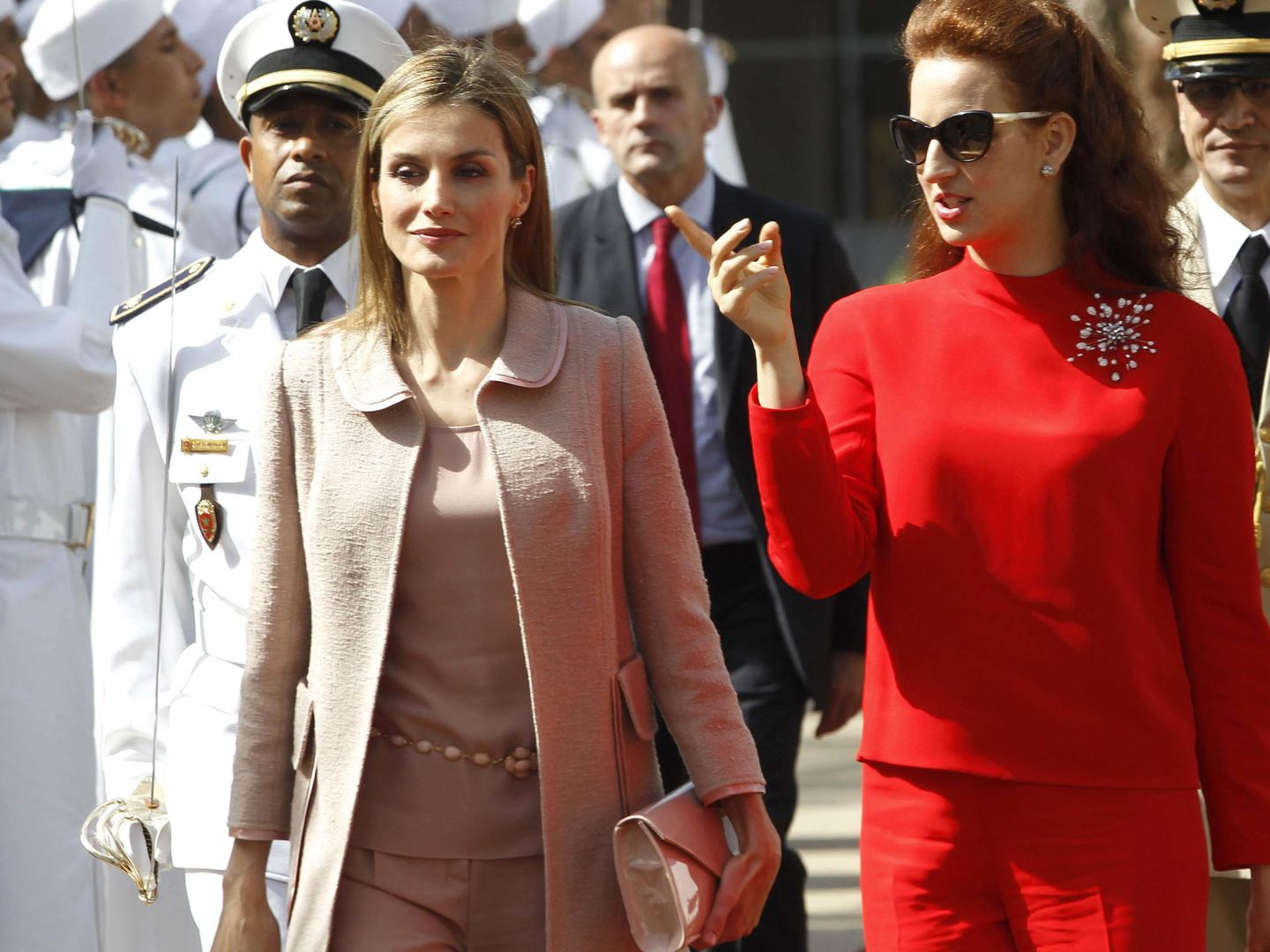 Letizia y Salma, durante la anterior visita de los Reyes a Marruecos. (EFE)