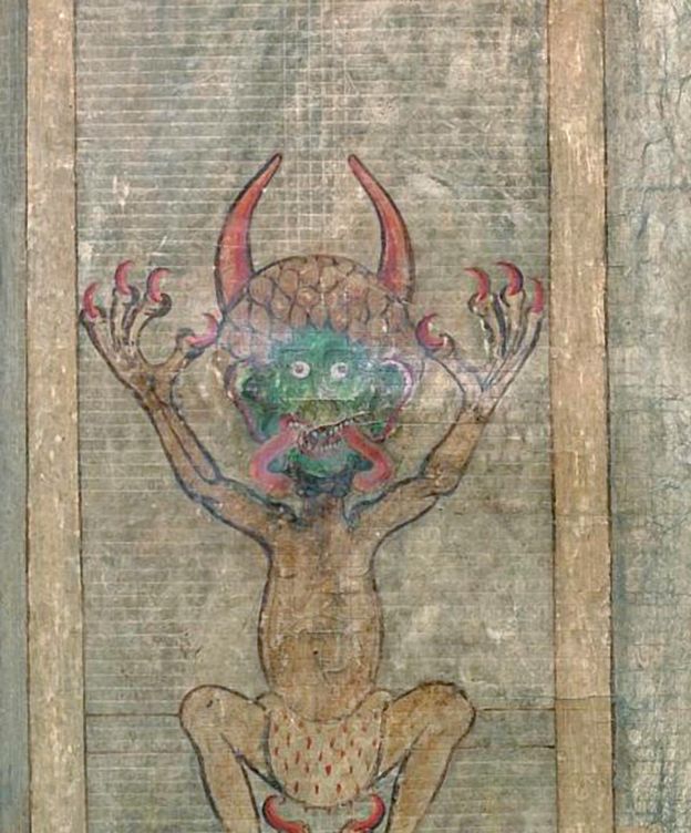 Foto: La efigie del Diablo ocupa más de la mitad de la página. (CC/Weaverbard)