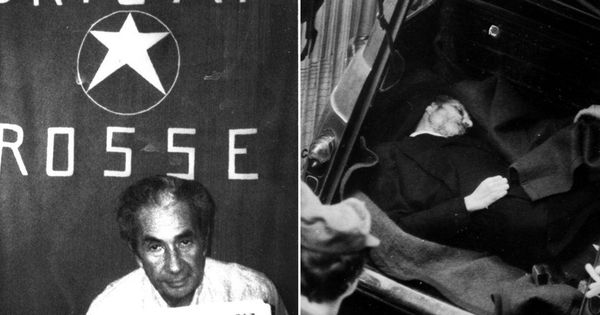 Foto: A la izquierda, Aldo Moro durante su secuestro por las brigadas Rojas. A la derecha, su cadáver encontrado en el maletero de un coche.