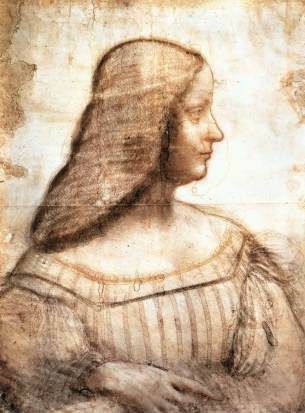 Boceto que se conserva del retrato de Isabel de Este.