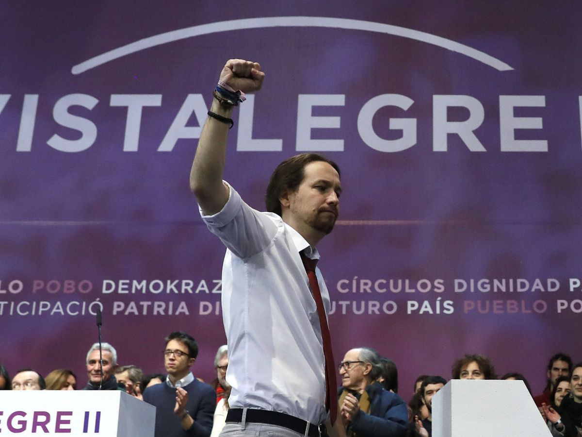 Foto: El líder de Podemos, Pablo Iglesias, durante la Asamblea Ciudadana Estatal de Vistalegre II. (EFE)
