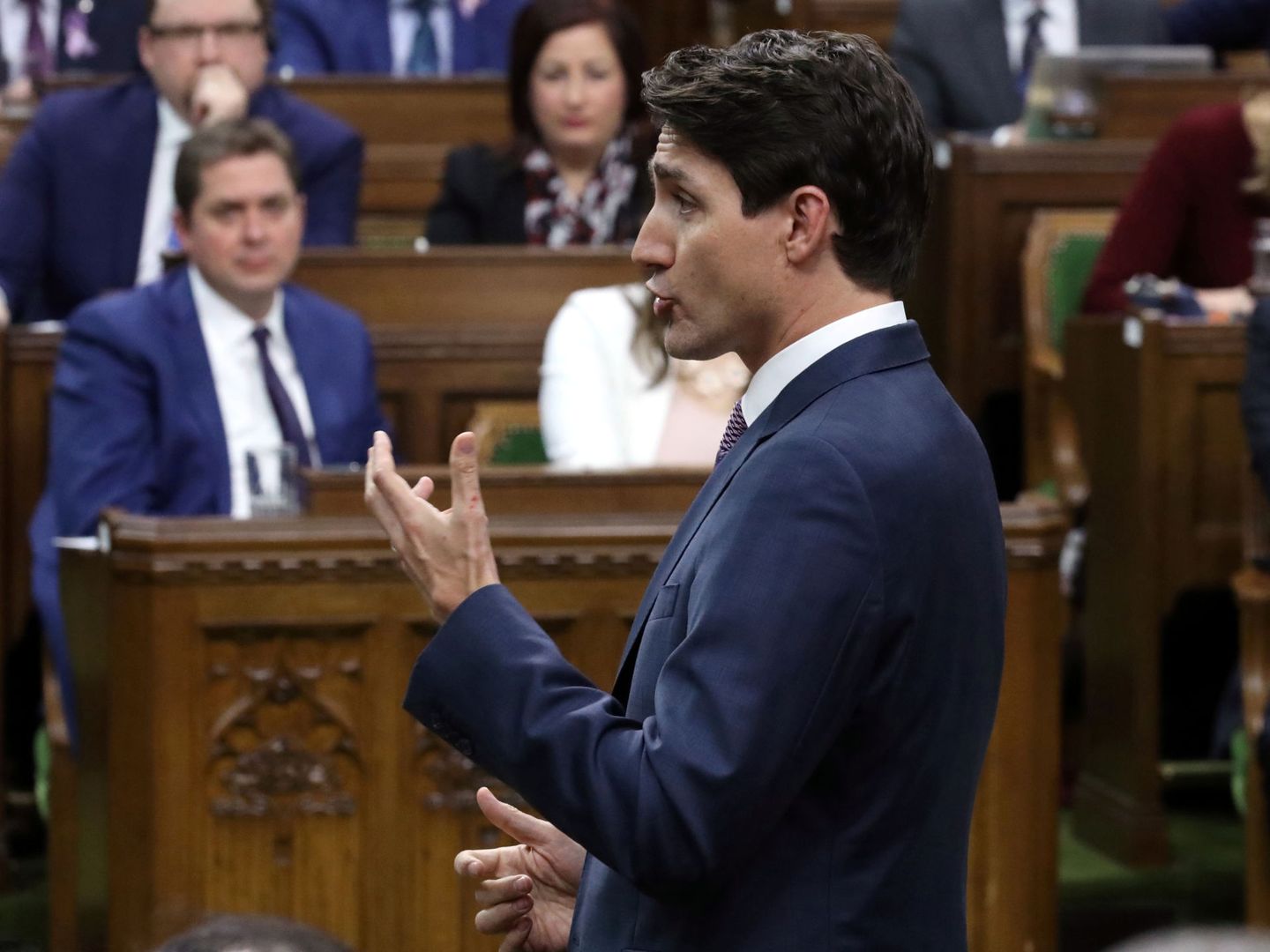 El primer ministro canadiense, en un momento delicado. (Reuters)