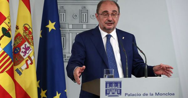 Foto: El presidente de Aragón, Javer Lambán, durante una rueda de prensa. (EFE)