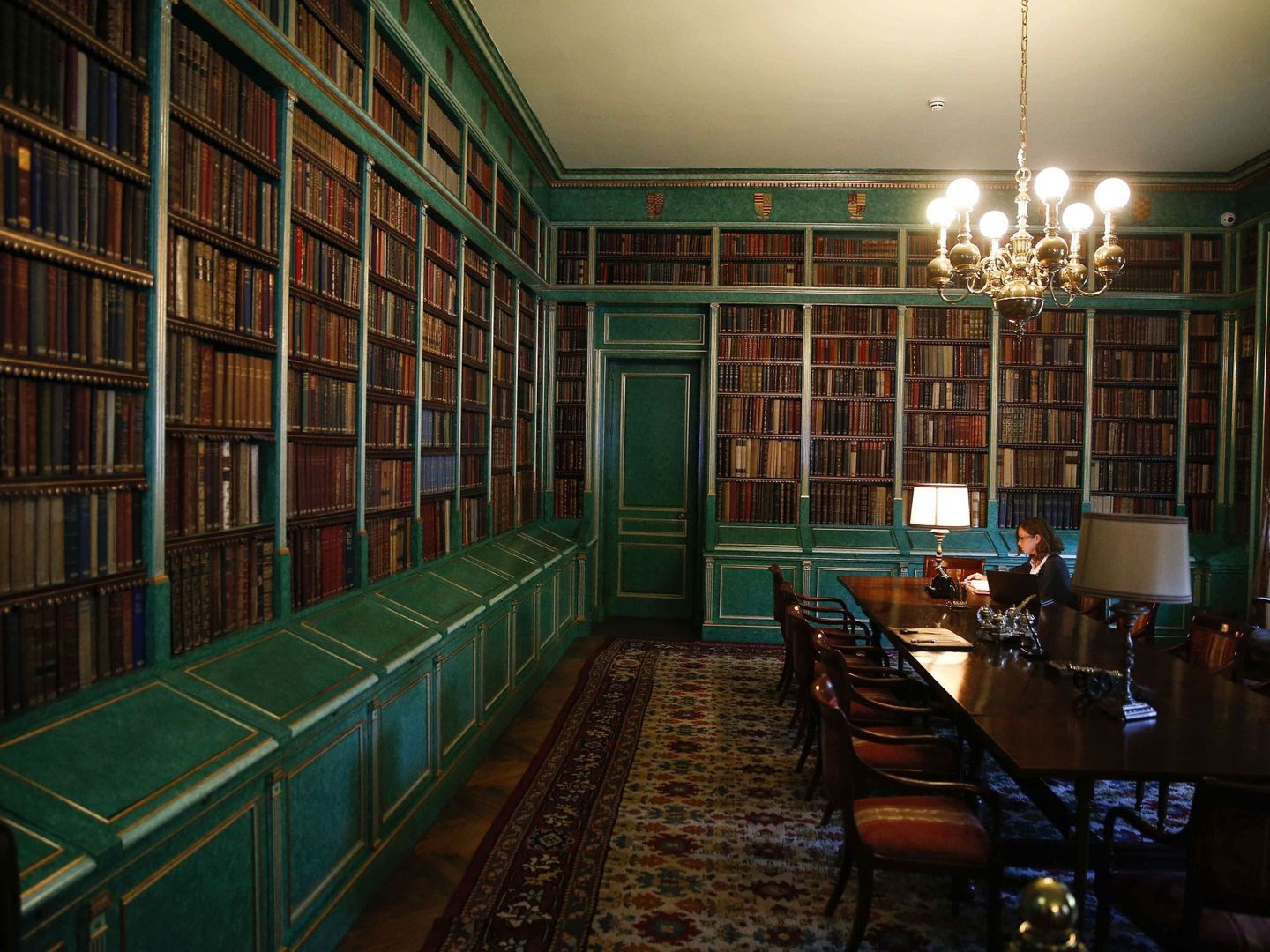 La biblioteca del palacio de Liria. (EFE)