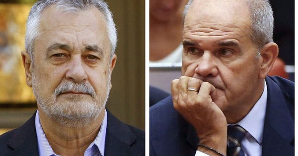 Foto: Los expresidentes de Andalucía Manuel Chaves (derecha) y José Antonio Griñán (izquierda), dos de los procesados en la pieza de los ERE. (EFE)