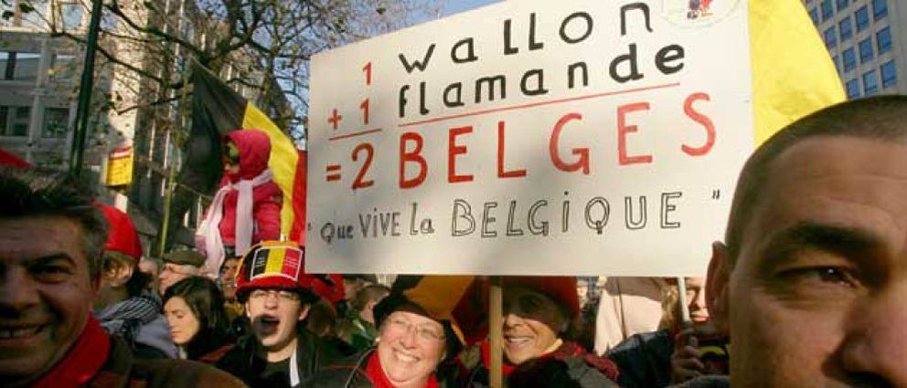 Foto: Decenas de miles de personas defienden la unidad belga ante el bloqueo político del país