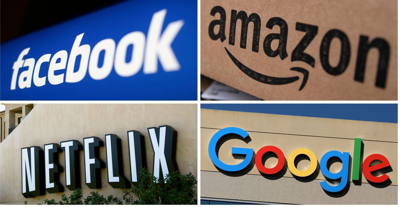 Logos de Facebook, Amazon, Netflix y Google (Reuters)