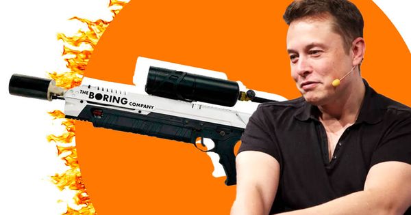 Foto: Elon Musk y su lanzallamas. (Montaje: Carmén Castellón)