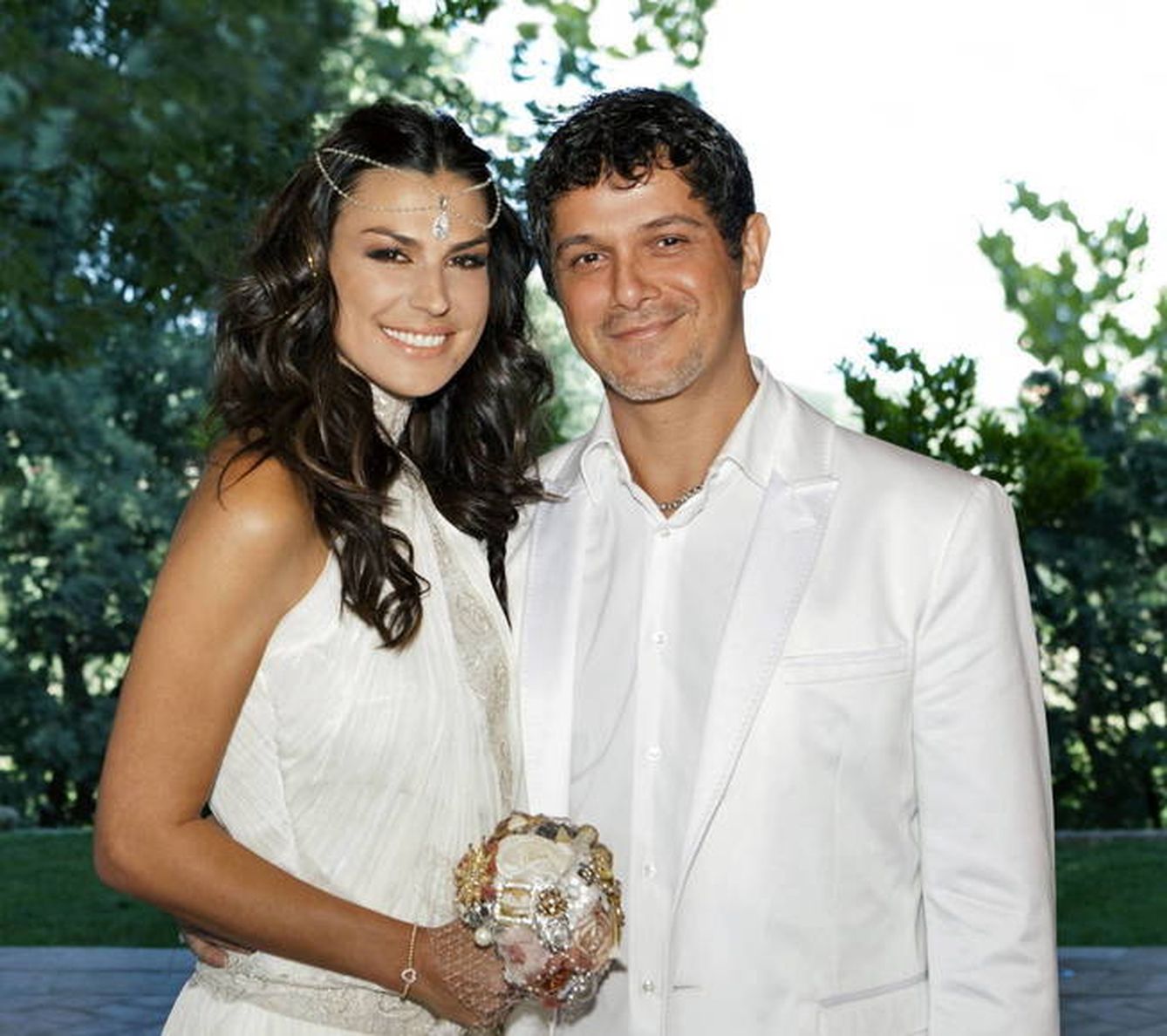 Raquel Perera y Alejandro Sanz, el día de su boda. (EFE)