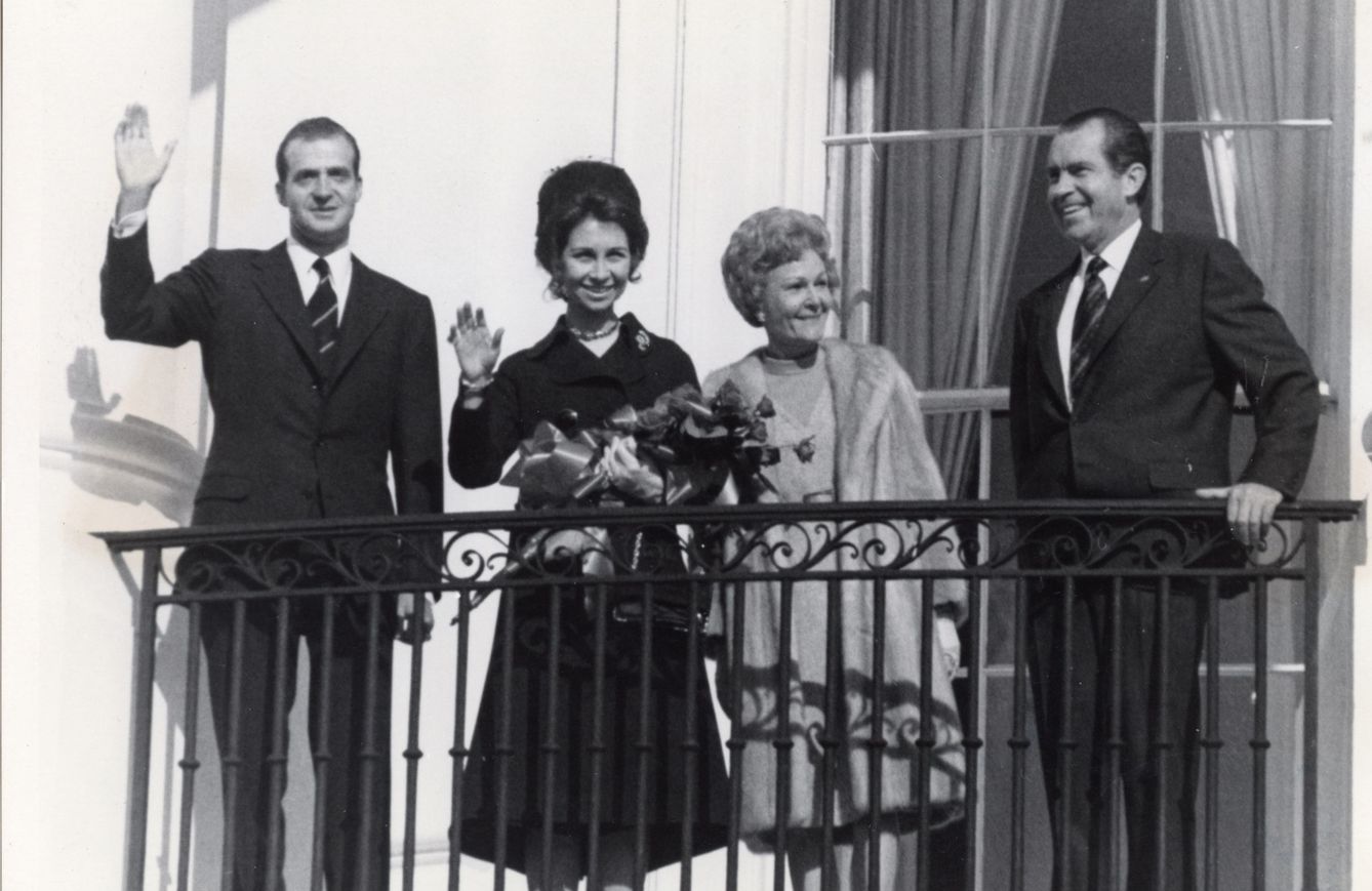 Los reyes eméritos de España durante su visita al matrimonio Nixon en Estados Unidos (EFE)