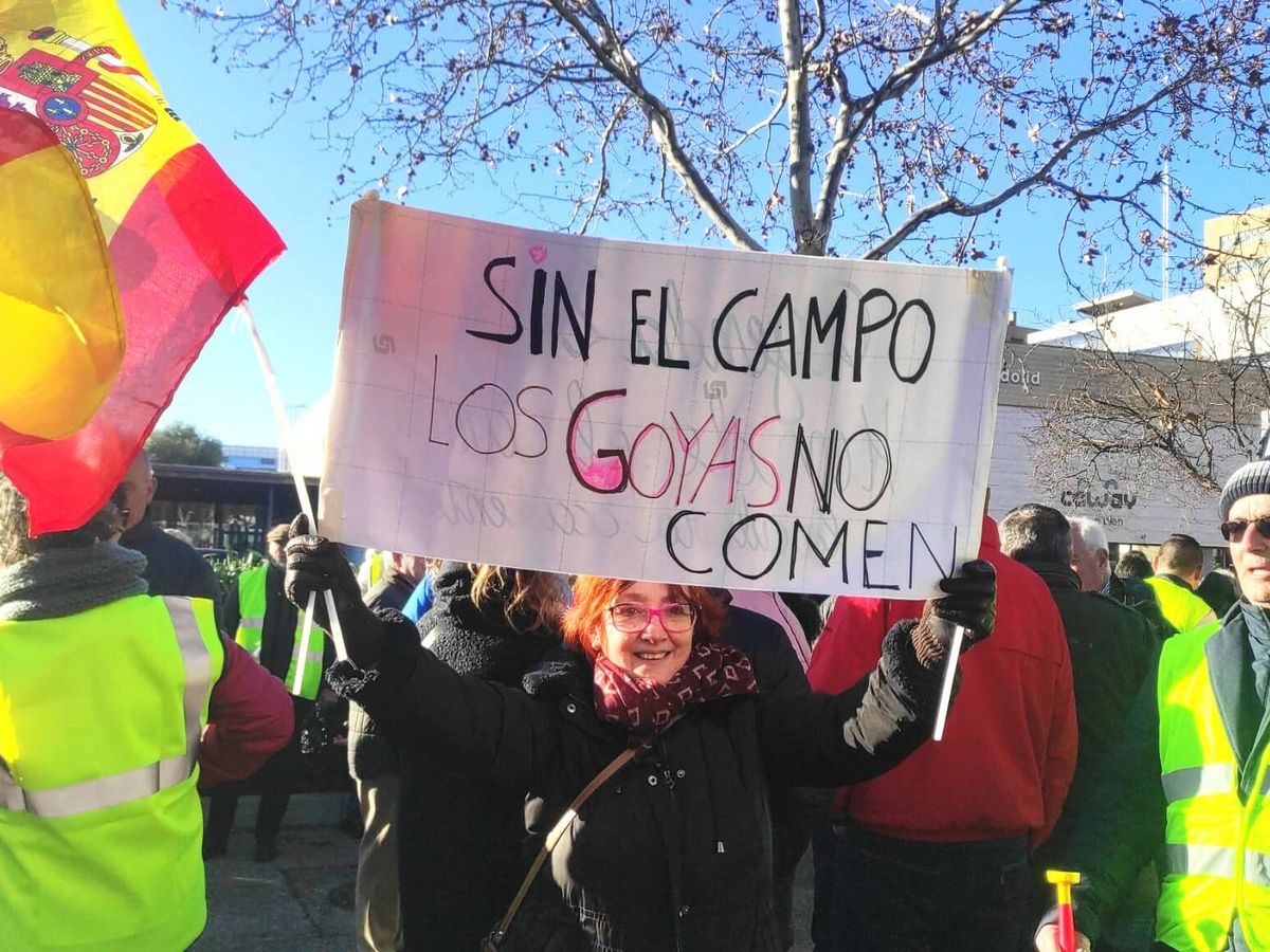 Foto: Celia, una de las manifestantes del campo desde Valladolid. (E.Z.)