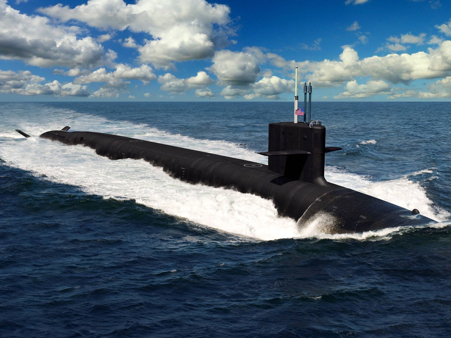 Imagen artística de la clase Columbia, nuevos submarinos nucleares lanzamisiles. (US NAVY)