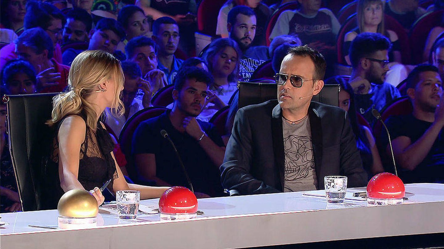 Edurne y Risto, en 'Got Talent España'. (Telecinco)